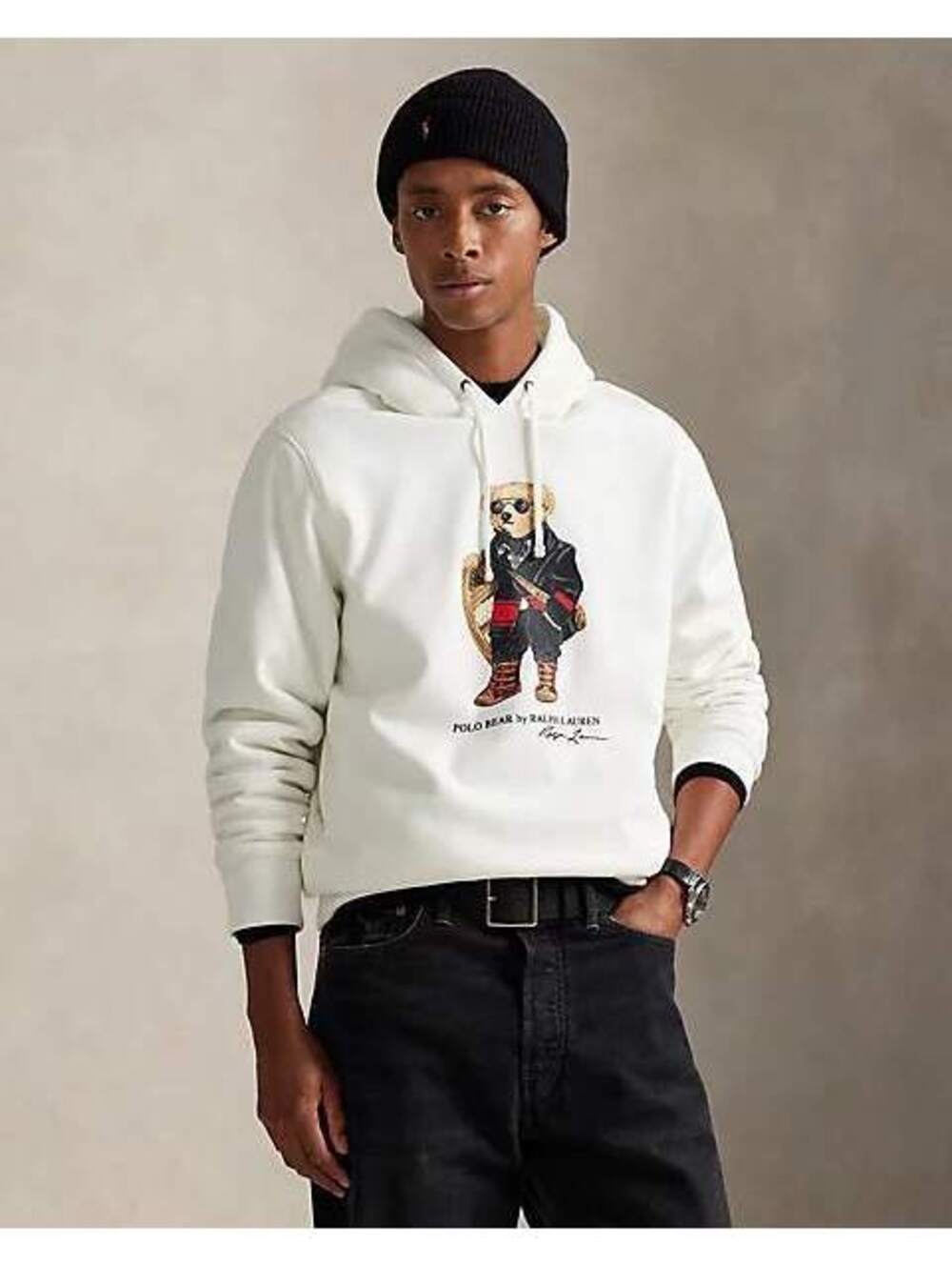Polo Ralph Lauren Bear Graphic Hoodie in Cream